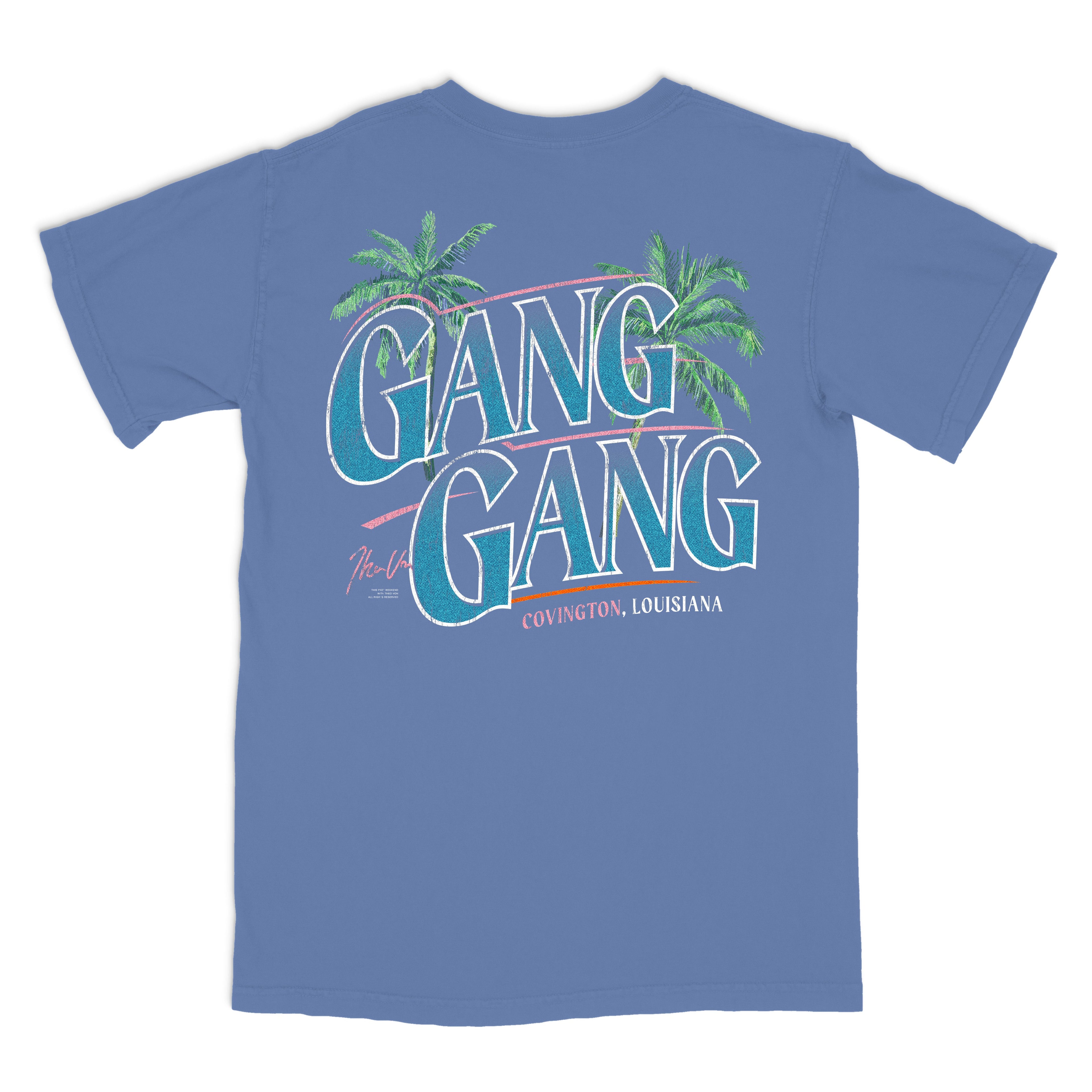 Gang Gang Palm Tree Periwinkle Tee