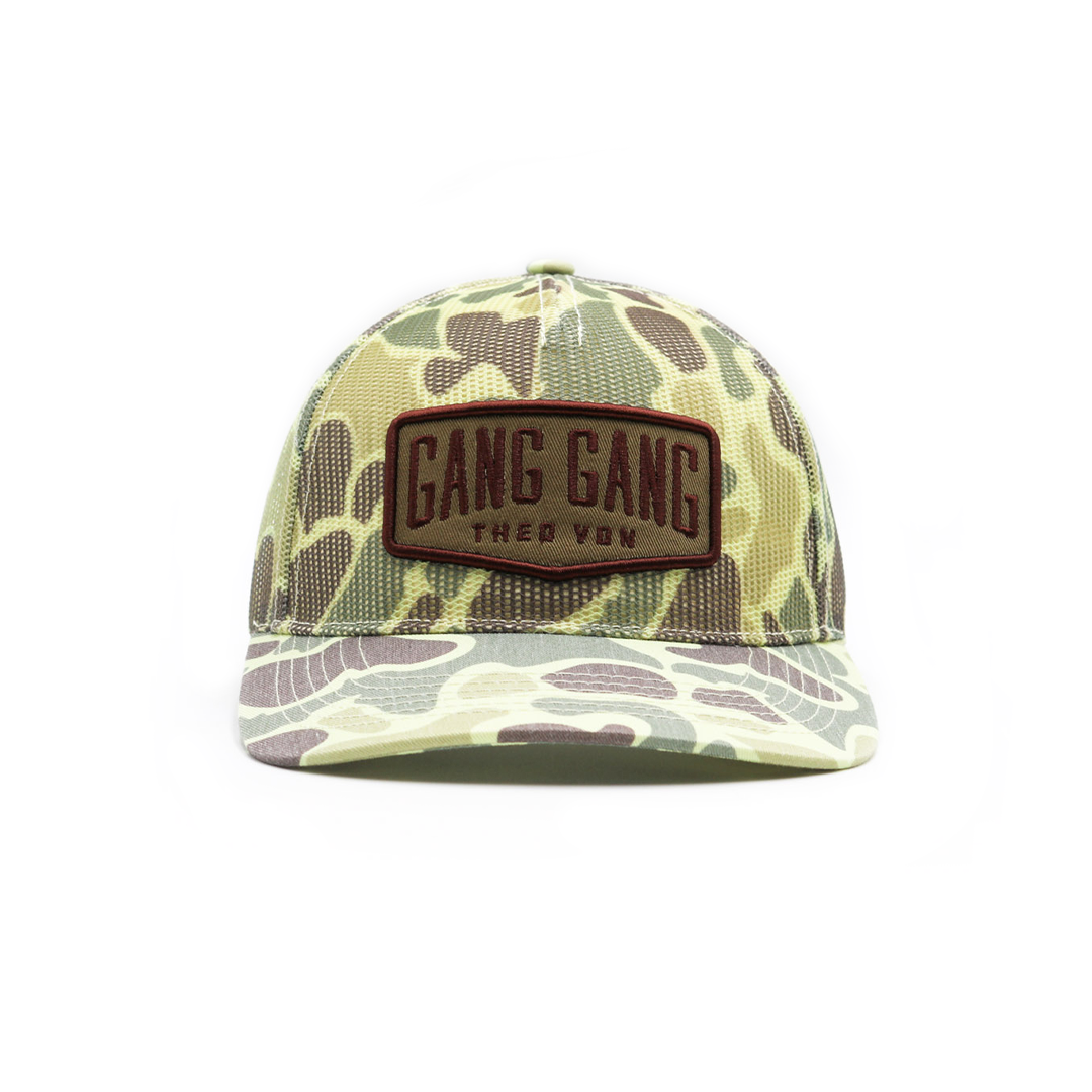 Gang Gang Green Camo Mesh Trucker Hat