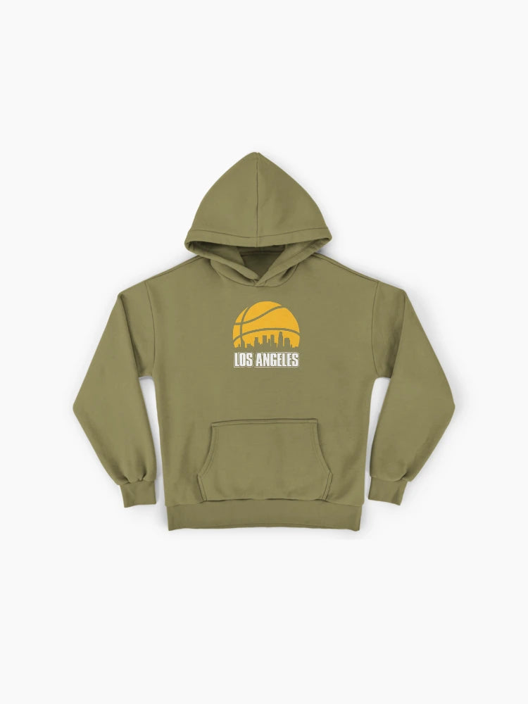 Retro Lakers LA City Skyline Hoodie - Premium Vintage Aesthetic