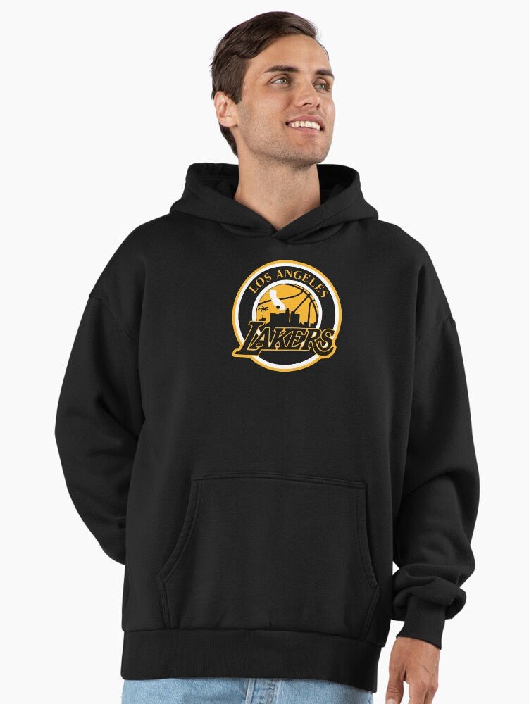 Premium Lakers Lovers Basketball Oversized Hoodie - Heavyweight Fleece Black