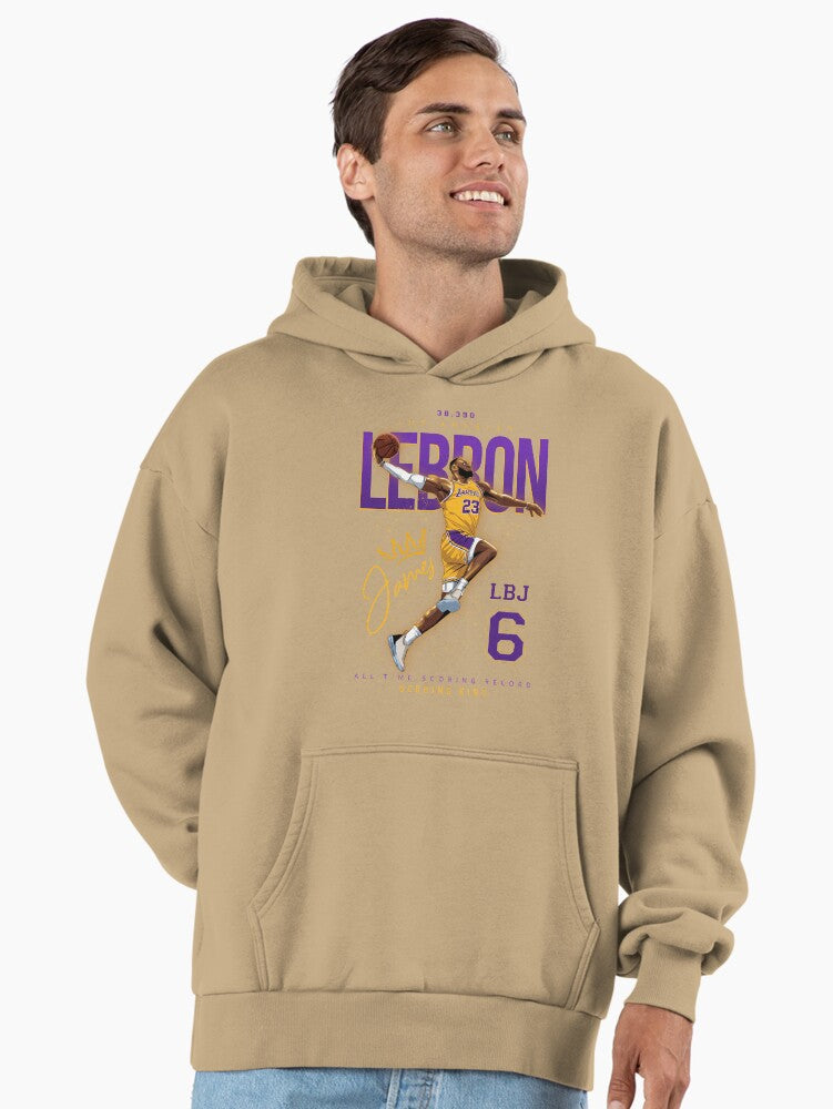 Lebron James King Crown Hoodie - Premium Soft Oversized Sportswear Tan